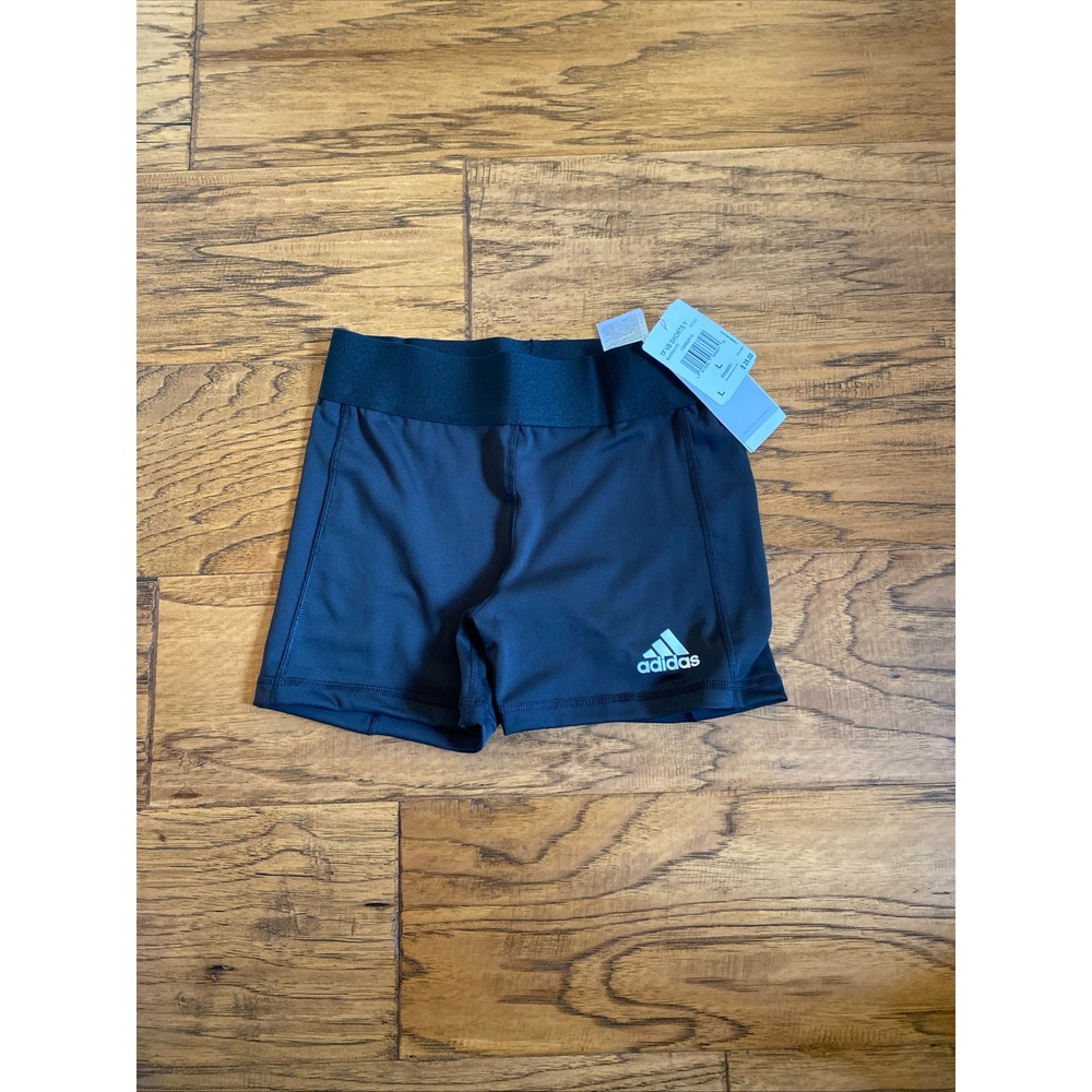 Adidas Girls Techfit Volleyball Shorts Black AEROREADY FK1000 Size L 13-14Y